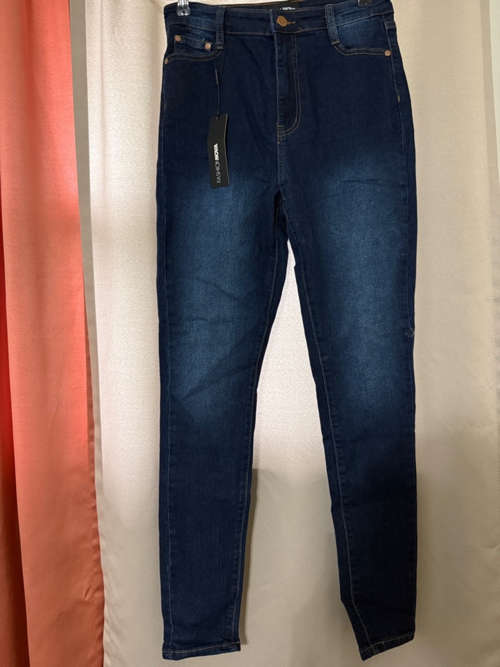 Fashion Nova Dark Blue Skinny Jeans - High Rise